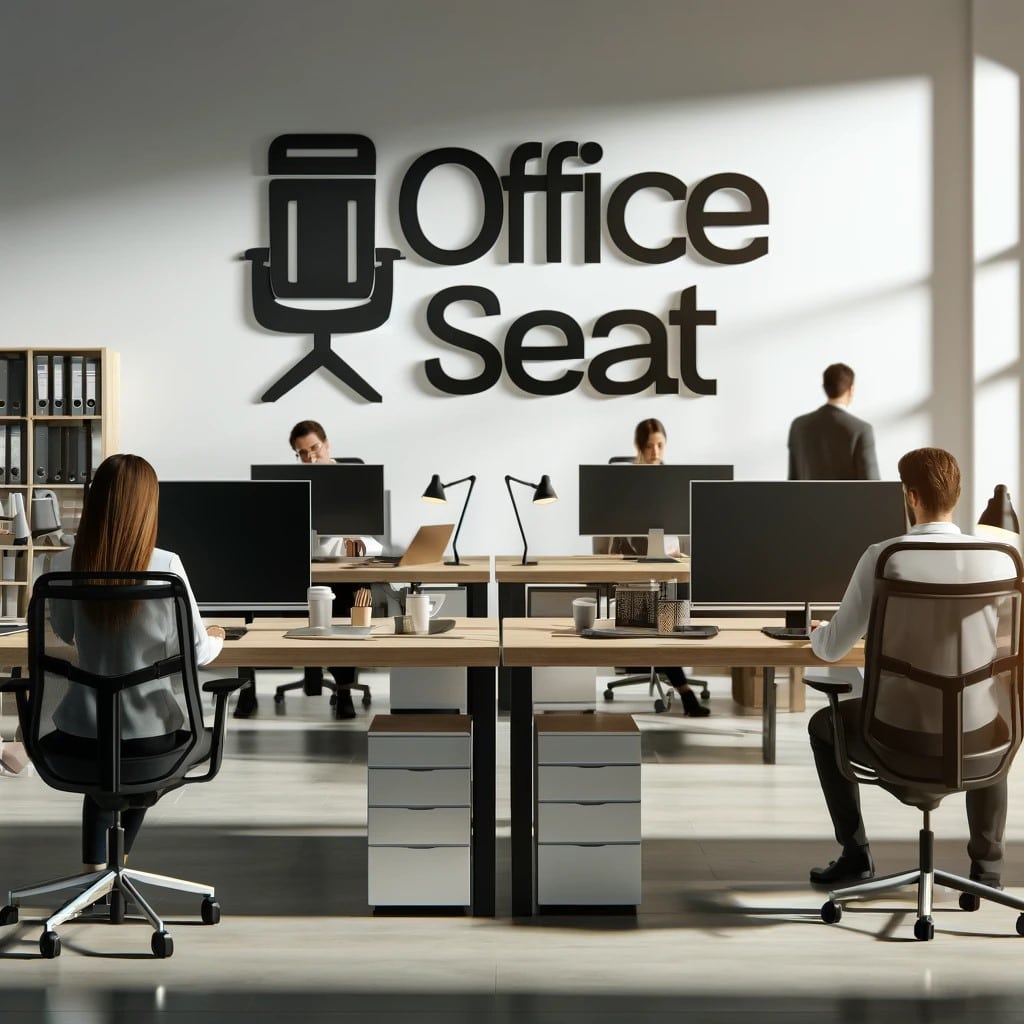 ambiente laboral de oficina con escritorios y computadoras en Office Seat