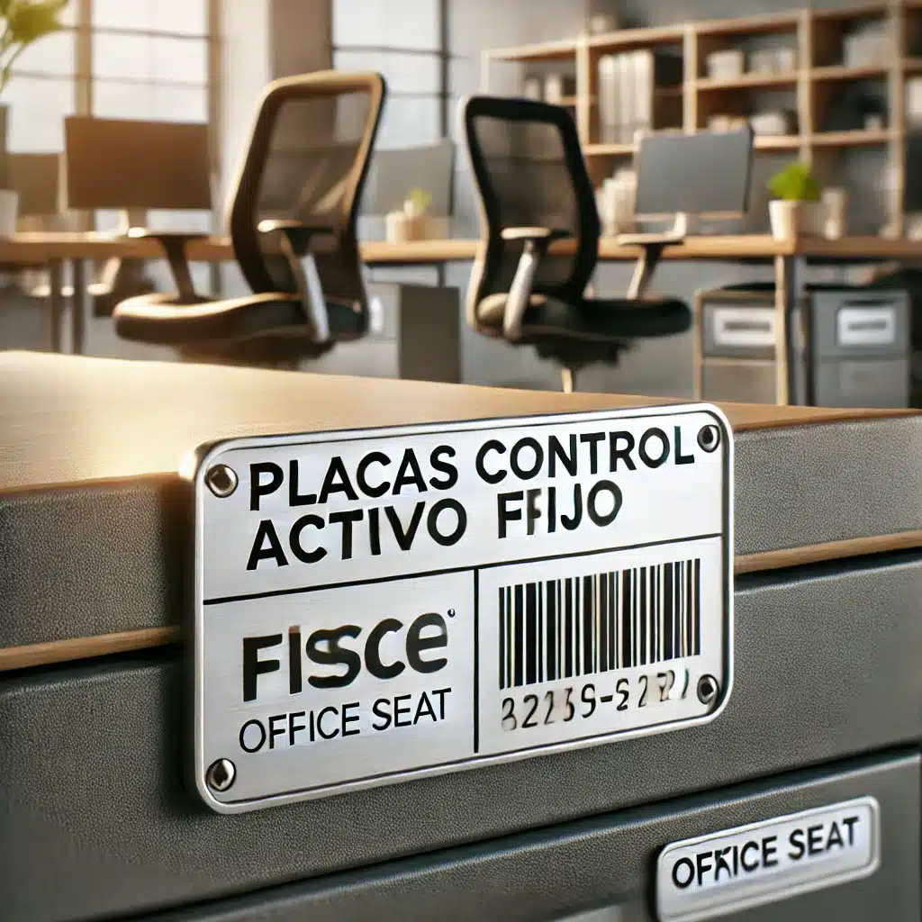 etiquetas y placas para control de activos fijos en Office Seat