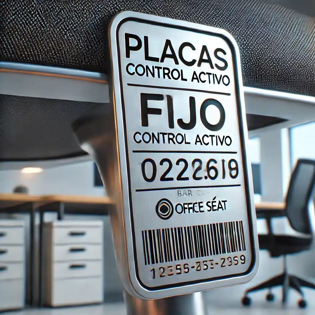 placas para control de activos fijos en metal aluminio con codigo de barra y codigo secuencial