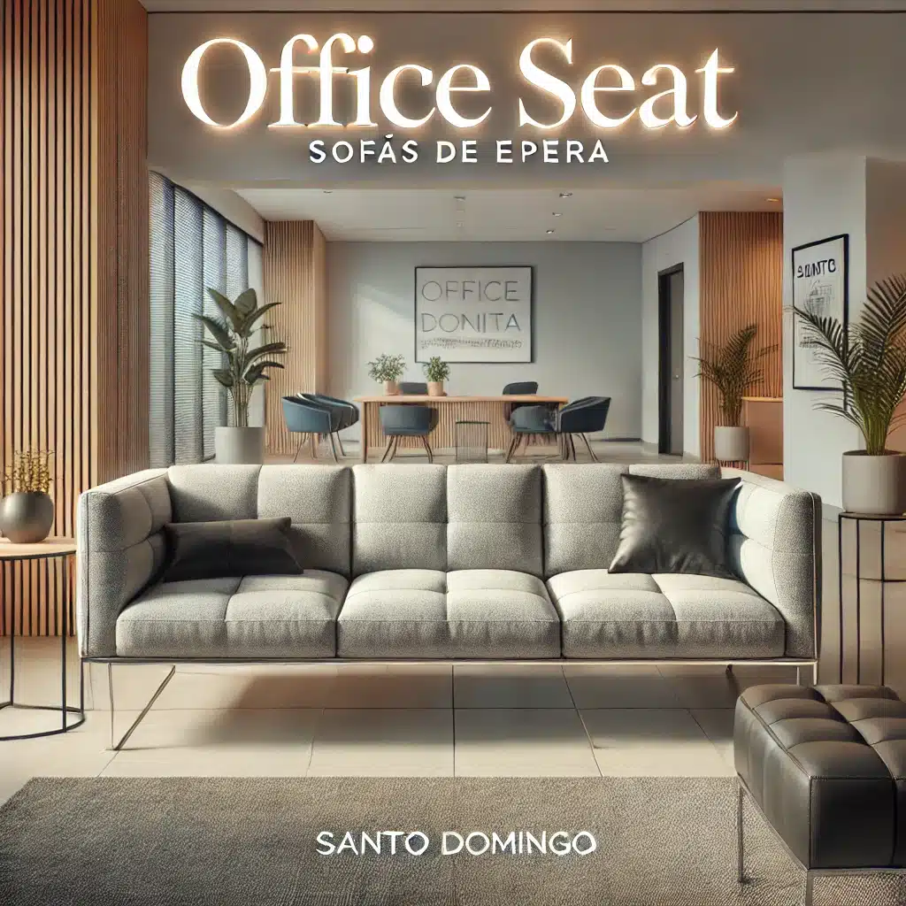 sofa de 3 personas de sala de espera de una oficina mostrada en el showroom de Office ´Seat