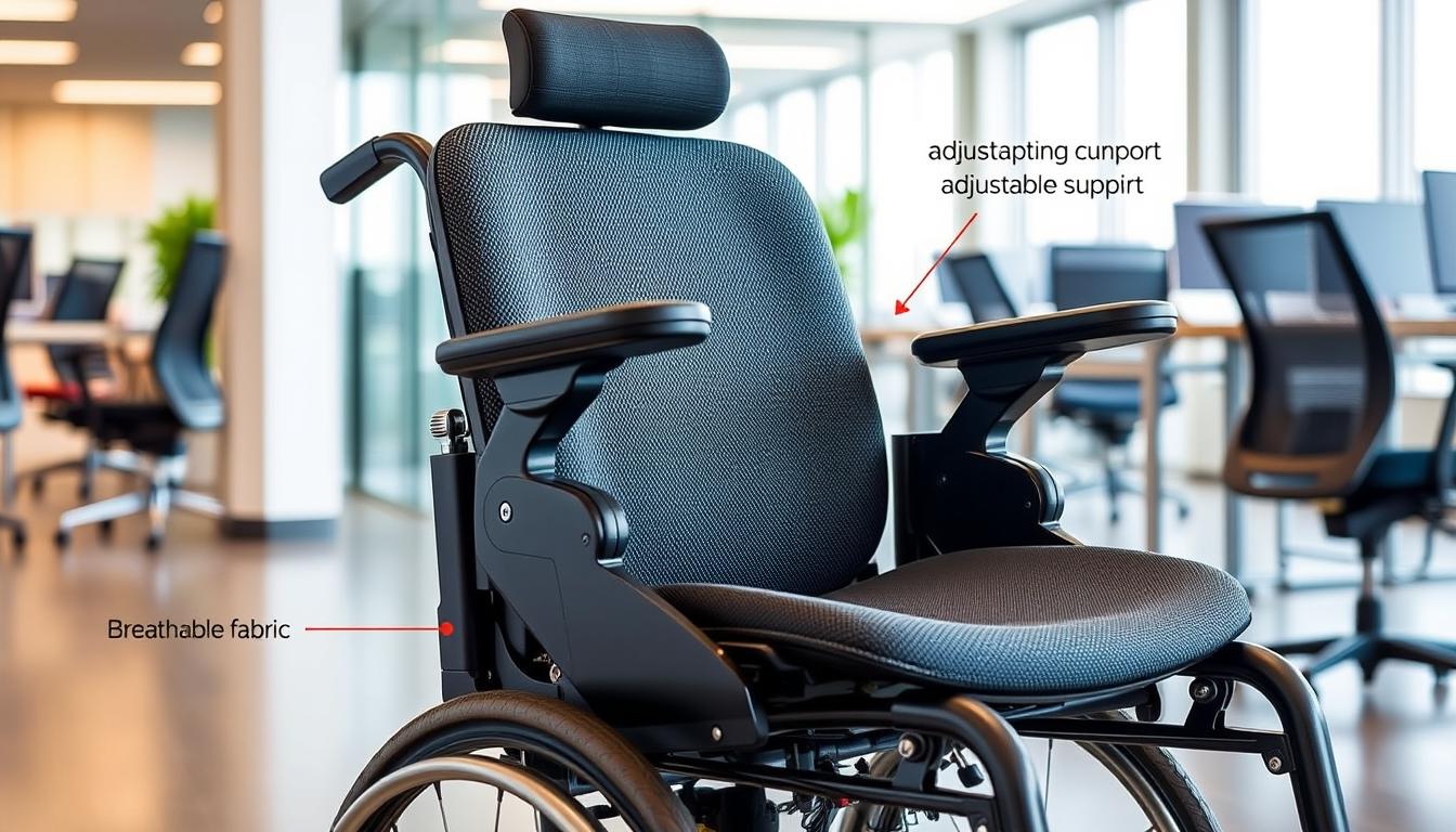 Ergonomía en silla de ruedas de oficina