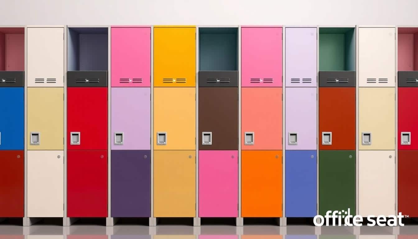 Lockers metálicos de 15 puertas con diferentes colores