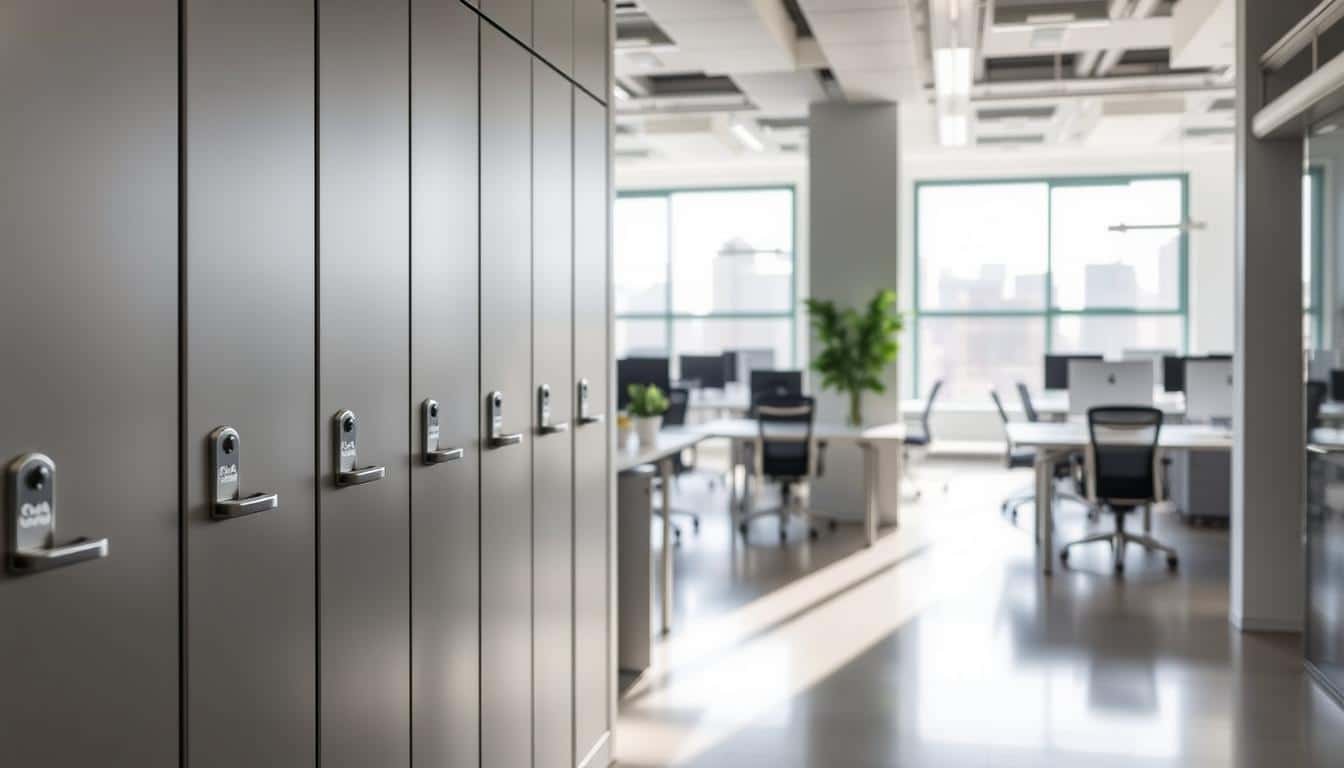 lockers modernos en oficina