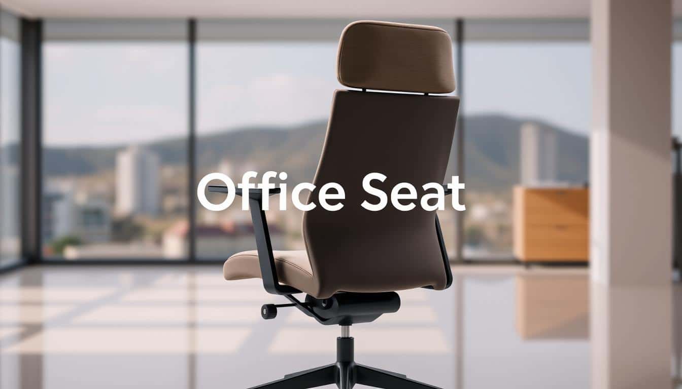 A sleek, ergonomically-designed office chair in a modern, minimalist aesthetic stands proudly in a well-lit, airy workspace. Soft, plush upholstery in a muted neutral tone complements the clean lines of the chair's frame, crafted from high-quality, durable materials. The chair's adjustable features, such as lumbar support and swivel functionality, are clearly visible, showcasing its comfortable and customizable nature. In the background, a blurred, contemporary Dominican landscape provides a subtle, contextual backdrop. The &amp;amp;quot;Office Seat&amp;amp;quot; brand name is discreetly showcased through a soft, barely-visible shadow effect, lending an air of refined professionalism to the entire scene.