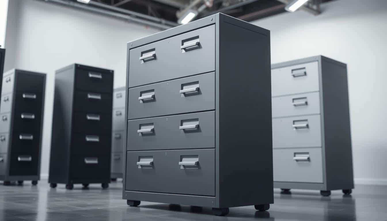 conjunto de archivos de metal vertical de 6 gavetas