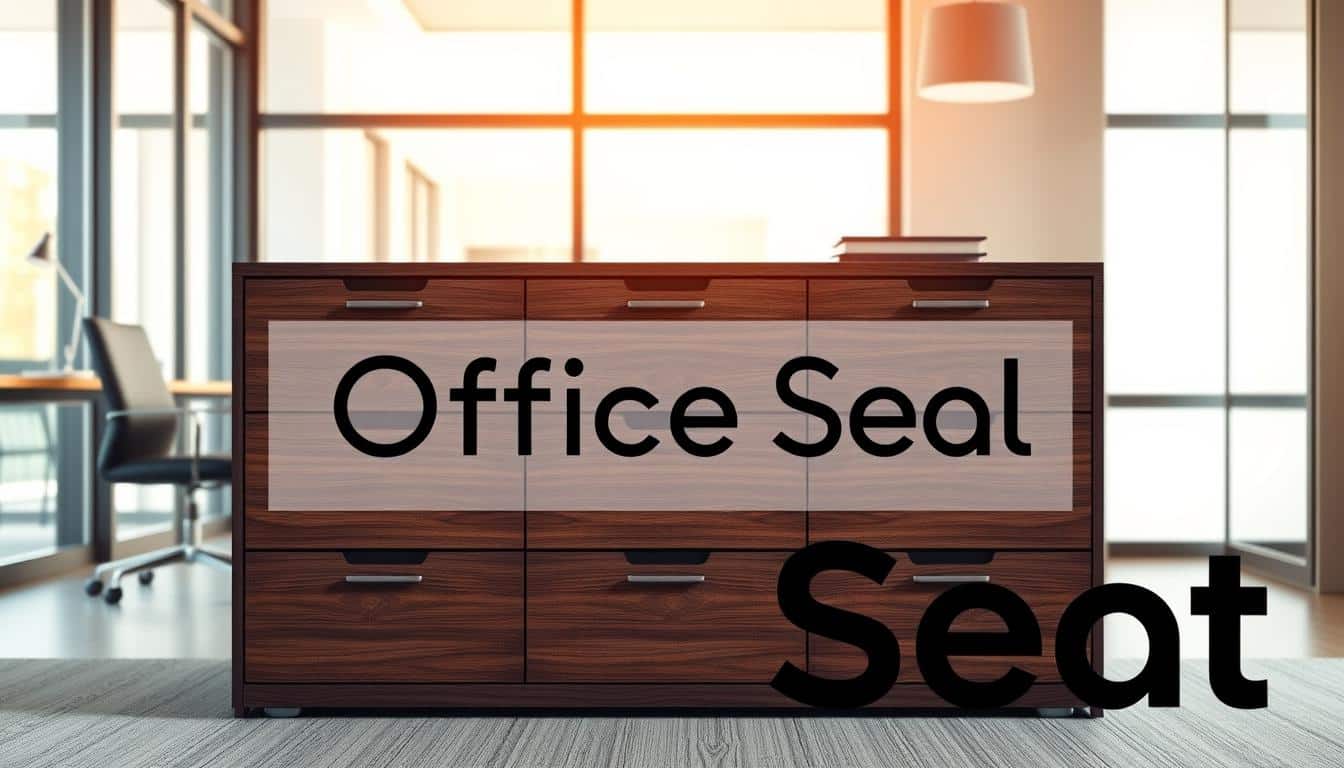 A stylish and modern horizontal file cabinet with 6 drawers, showcasing its sleek, minimalist design. The cabinet is positioned in a well-lit, professional office setting, with a warm and inviting atmosphere. The cabinet's finish is a rich, dark wood grain, complemented by the matte black hardware. The drawers are neatly organized, representing efficient document storage. The scene features the Office Seat brand name subtly displayed in a shadow text overlay, adding a touch of branding. The overall composition highlights the cabinet's functionality, quality, and seamless integration into a sophisticated work environment. A stylish and modern horizontal file cabinet with 6 drawers, showcasing its sleek, minimalist design. The cabinet is positioned in a well-lit, professional office setting, with a warm and inviting atmosphere. The cabinet's finish is a rich, dark wood grain, complemented by the matte black hardware. The drawers are neatly organized, representing efficient document storage. The scene features the Office Seat brand name subtly displayed in a shadow text overlay, adding a touch of branding. The overall composition highlights the cabinet's functionality, quality, and seamless integration into a sophisticated work environment.