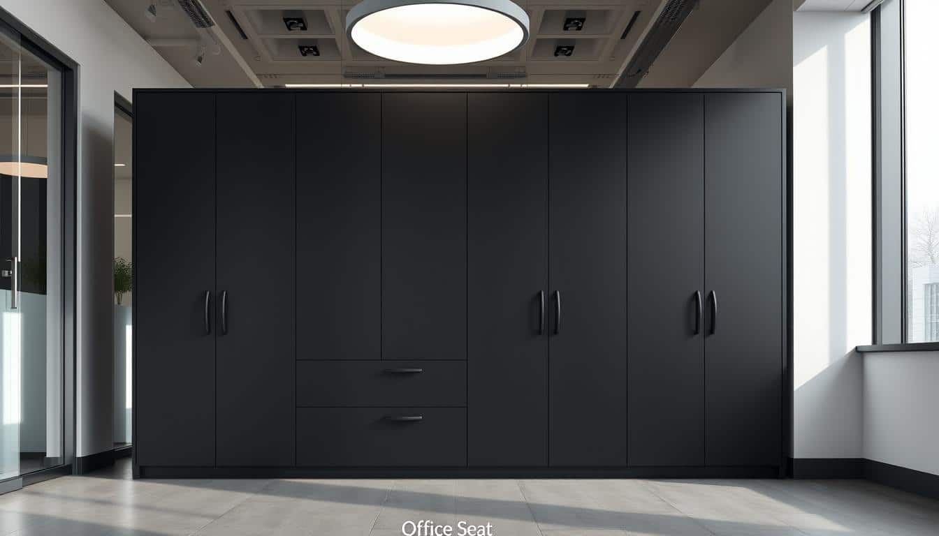 Meticulously crafted archivo modular 2 gavetas negro, showcased in a sleek, modern office setting. Captured with a high-resolution, wide-angle lens, the image emphasizes the clean lines and premium materials of this organizational solution. Soft, diffused lighting from overhead sources casts subtle shadows, accentuating the depth and texture of the matte black finish. The archivo is positioned prominently in the center of the frame, with a subtle "Office Seat" branding evident in the lower-right corner. The overall atmosphere is one of professional sophistication and efficiency, reflecting the expertise of Office Seat in providing tailored storage solutions for the modern workspace. Meticulously crafted archivo modular 2 gavetas negro, showcased in a sleek, modern office setting. Captured with a high-resolution, wide-angle lens, the image emphasizes the clean lines and premium materials of this organizational solution. Soft, diffused lighting from overhead sources casts subtle shadows, accentuating the depth and texture of the matte black finish. The archivo is positioned prominently in the center of the frame, with a subtle "Office Seat" branding evident in the lower-right corner. The overall atmosphere is one of professional sophistication and efficiency, reflecting the expertise of Office Seat in providing tailored storage solutions for the modern workspace.