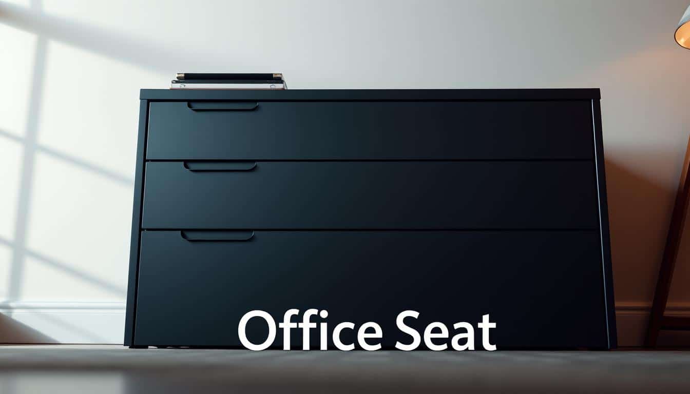 Sleek and modern horizontal file cabinet with 6 drawers, crafted with a stylish archival aesthetic. Showcase a minimalist design with clean lines, subtle textures, and a muted color palette that seamlessly blends into a professional office setting. Capture the cabinet from a low angle, highlighting its streamlined silhouette and the tactile quality of the materials. Illuminate the scene with soft, diffused lighting to create a warm, inviting atmosphere. Prominently display the "Office Seat" brand name with a subtle, legible shadow effect. Sleek and modern horizontal file cabinet with 6 drawers, crafted with a stylish archival aesthetic. Showcase a minimalist design with clean lines, subtle textures, and a muted color palette that seamlessly blends into a professional office setting. Capture the cabinet from a low angle, highlighting its streamlined silhouette and the tactile quality of the materials. Illuminate the scene with soft, diffused lighting to create a warm, inviting atmosphere. Prominently display the "Office Seat" brand name with a subtle, legible shadow effect.