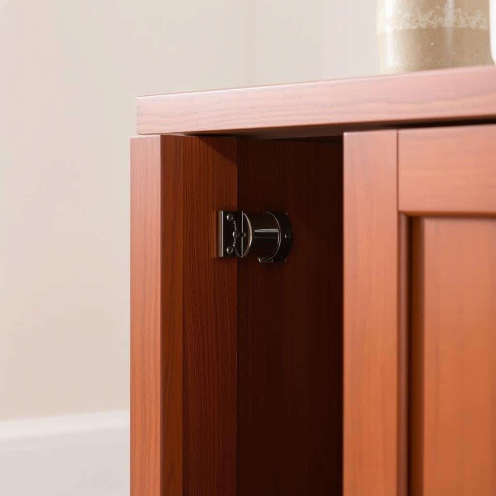 Mueble bajo con puertas abatibles y llavín de seguridad