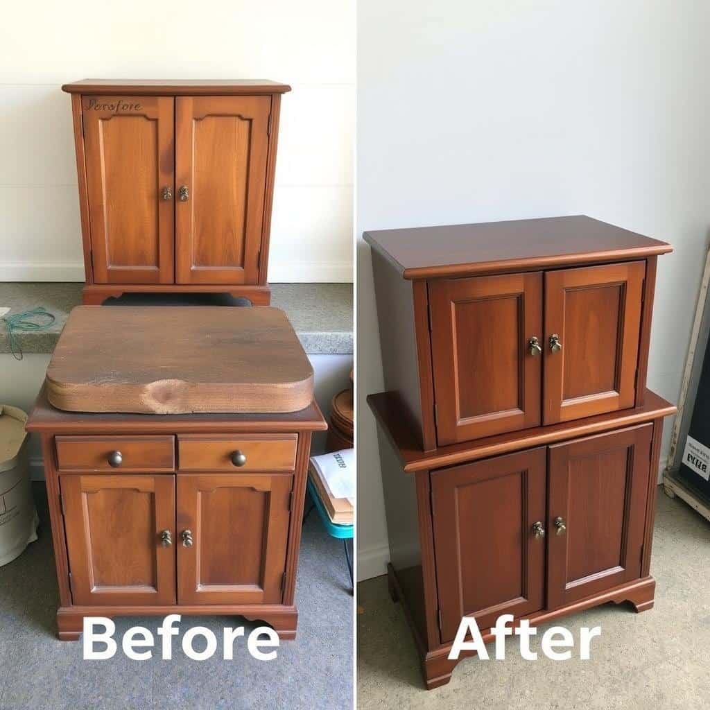 Proceso de restauración de un mueble bajo antiguo