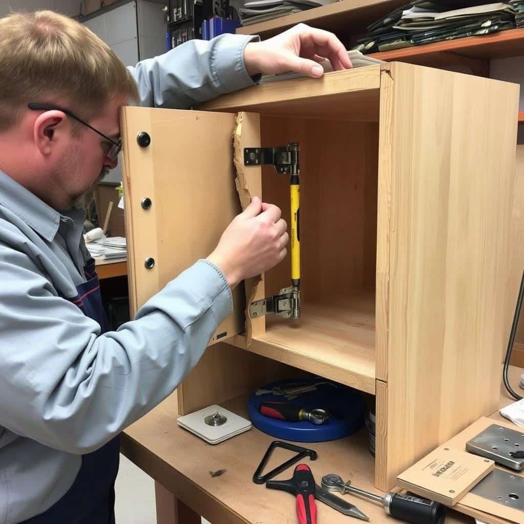 Reparación de puertas y mecanismos en mueble bajo