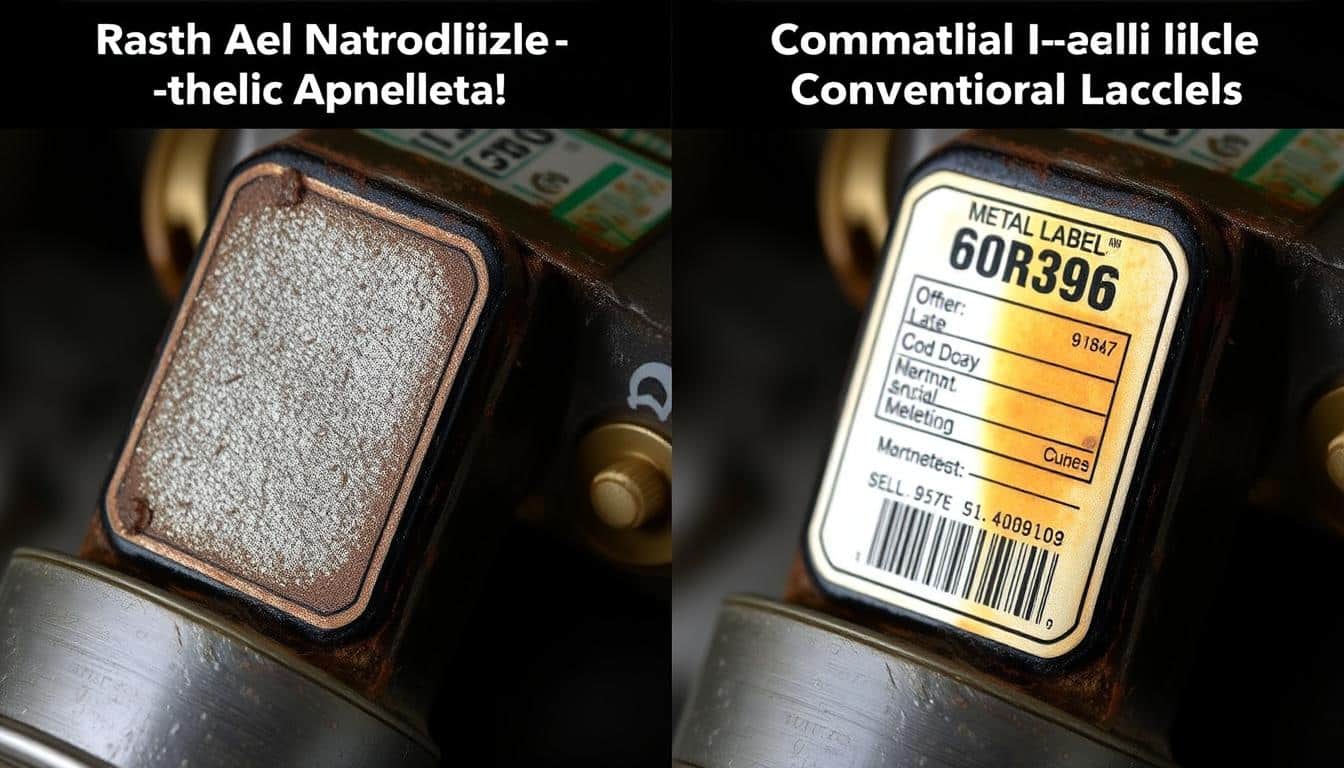 Comparación de durabilidad entre Labels en metal para control de activos Photo Anodize y etiquetas convencionales