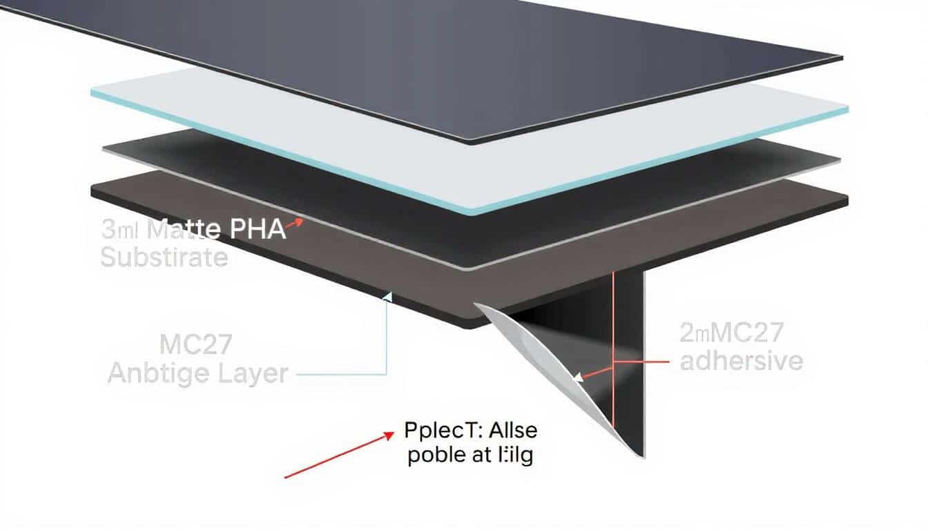 Estructura de capas de las Labels en metal para control de activos Photo Anodize