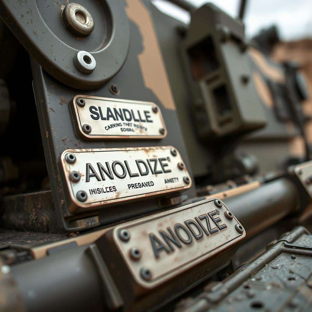 Etiquetas Photo Anodize en equipos militares