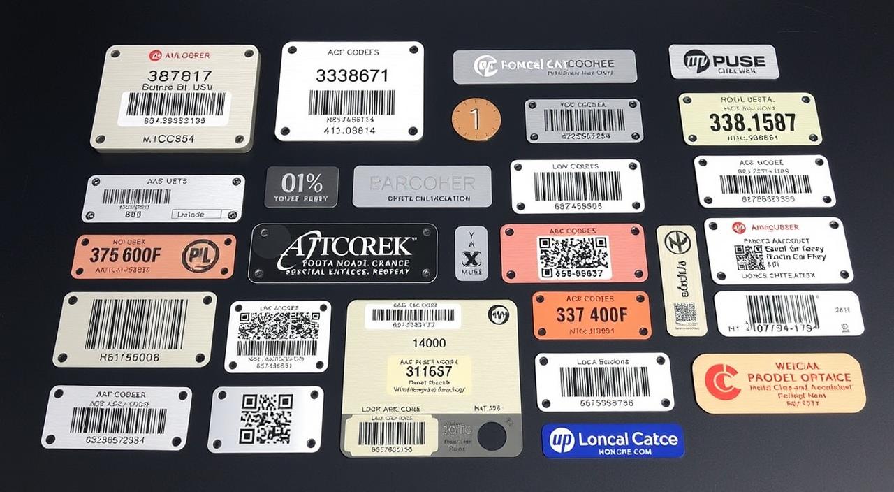 Opciones de personalización para Labels en metal para control de activos Photo Anodize