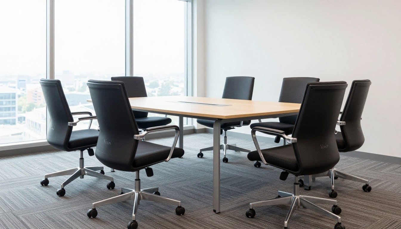 Sillas de visita Vissi en tela en una sala de conferencias