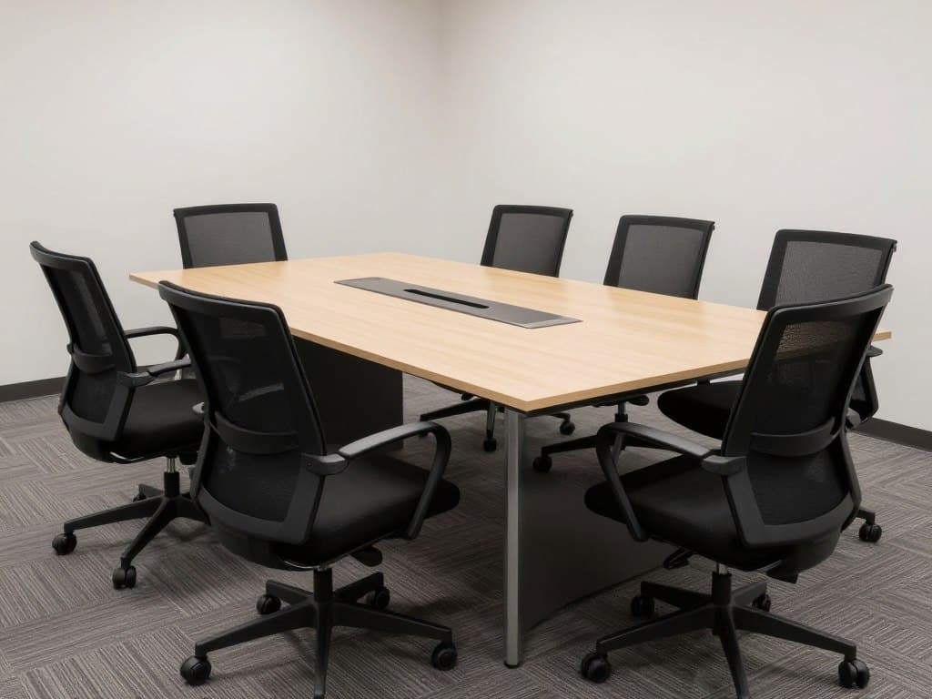 Sillas de visita tipo butaca CH en malla en sala de conferencias