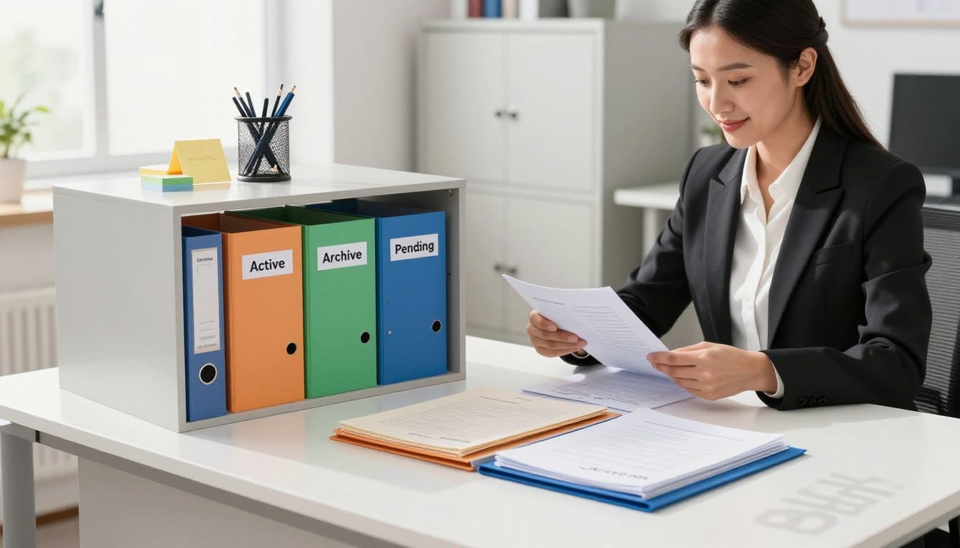 Método de categorización de archivos activos para organización de oficina