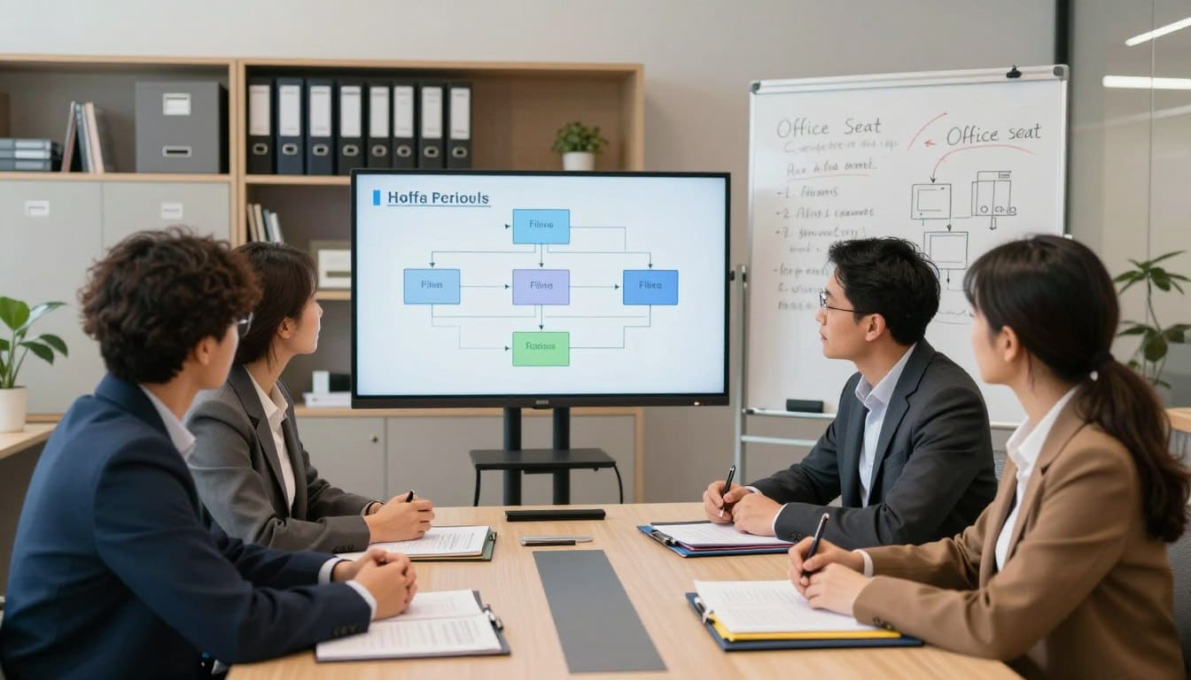 capacitación de equipo en procedimientos de archivo de oficina