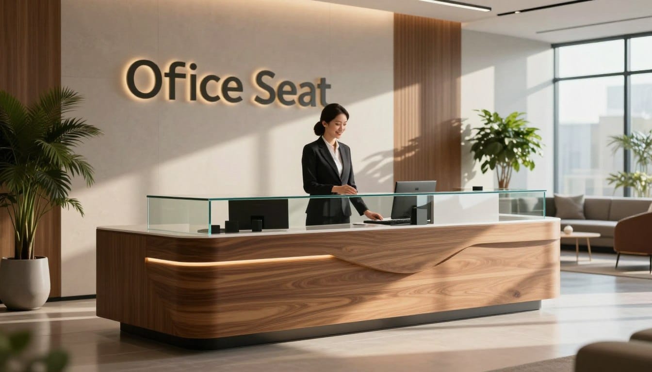 counter de recepcion moderno que define imagen empresarial