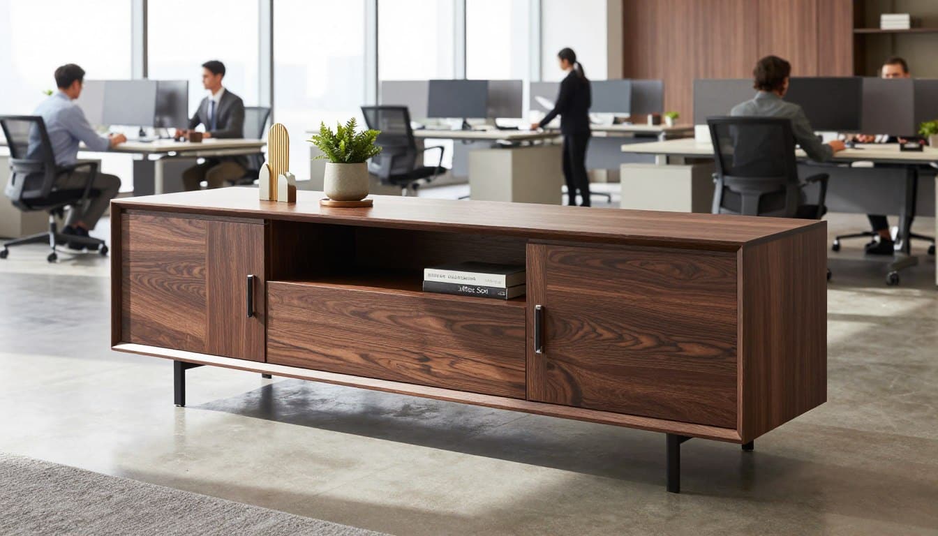 credenza para oficina moderna en espacio corporativo