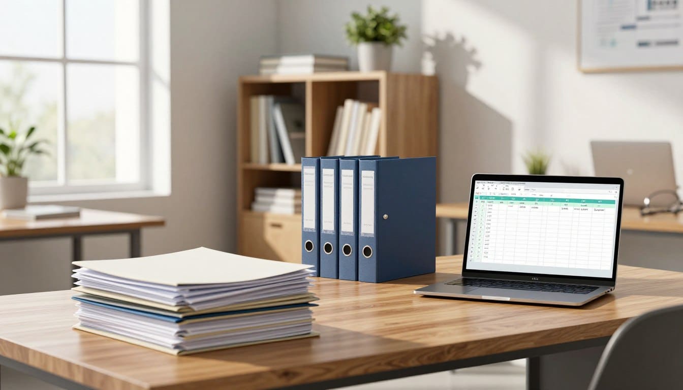 organización de documentos en oficina profesional