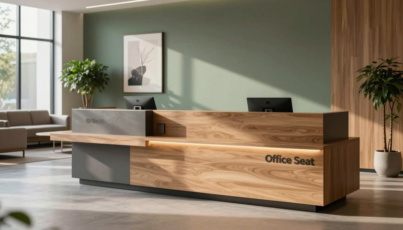 tendencias de diseño para counter de recepcion moderno